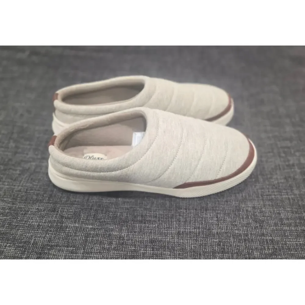 Dluxe by Dearfoams Men's Monte Slide Slippers Gray Quilted M 9-10 Loungewear